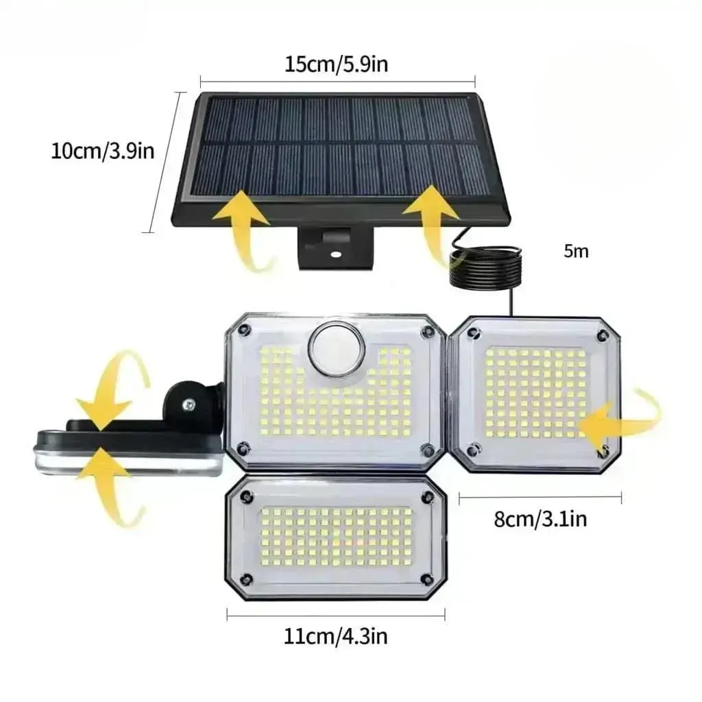 Solar LED Motion Detector Lights For Outdoor Security, House Premises, Warehouses With Remote ( Waterproof, Cool White )(Renewed)