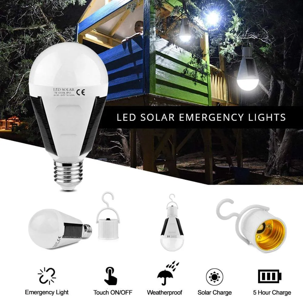 Solar Rechargeable 12W LED Light Bulb