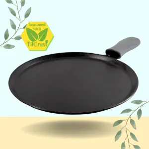 Trilonium Unicorn Triple seasoned Cast Iron Dosa Tawa 29 cms, weighs 2.49 Kgs | Induction Compatible | Free Silicone Sleeve Grip for hot handles and Free Dosa Spatula