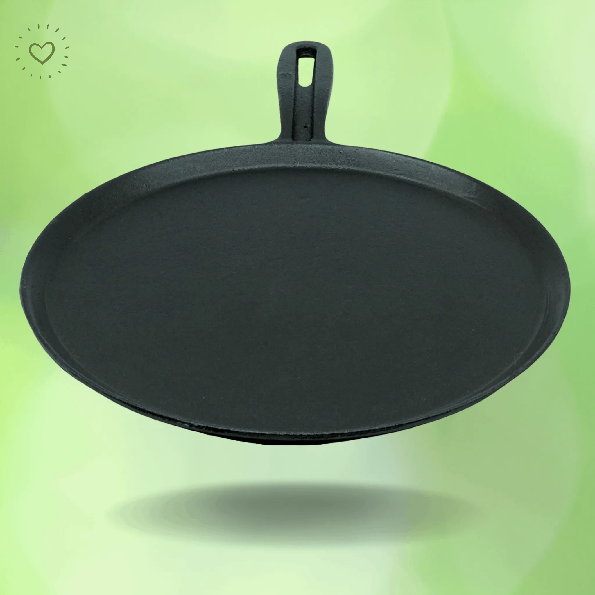 Trilonium Unicorn Triple seasoned Cast Iron Dosa Tawa 29 cms, weighs 2.49 Kgs | Induction Compatible | Free Silicone Sleeve Grip for hot handles and Free Dosa Spatula