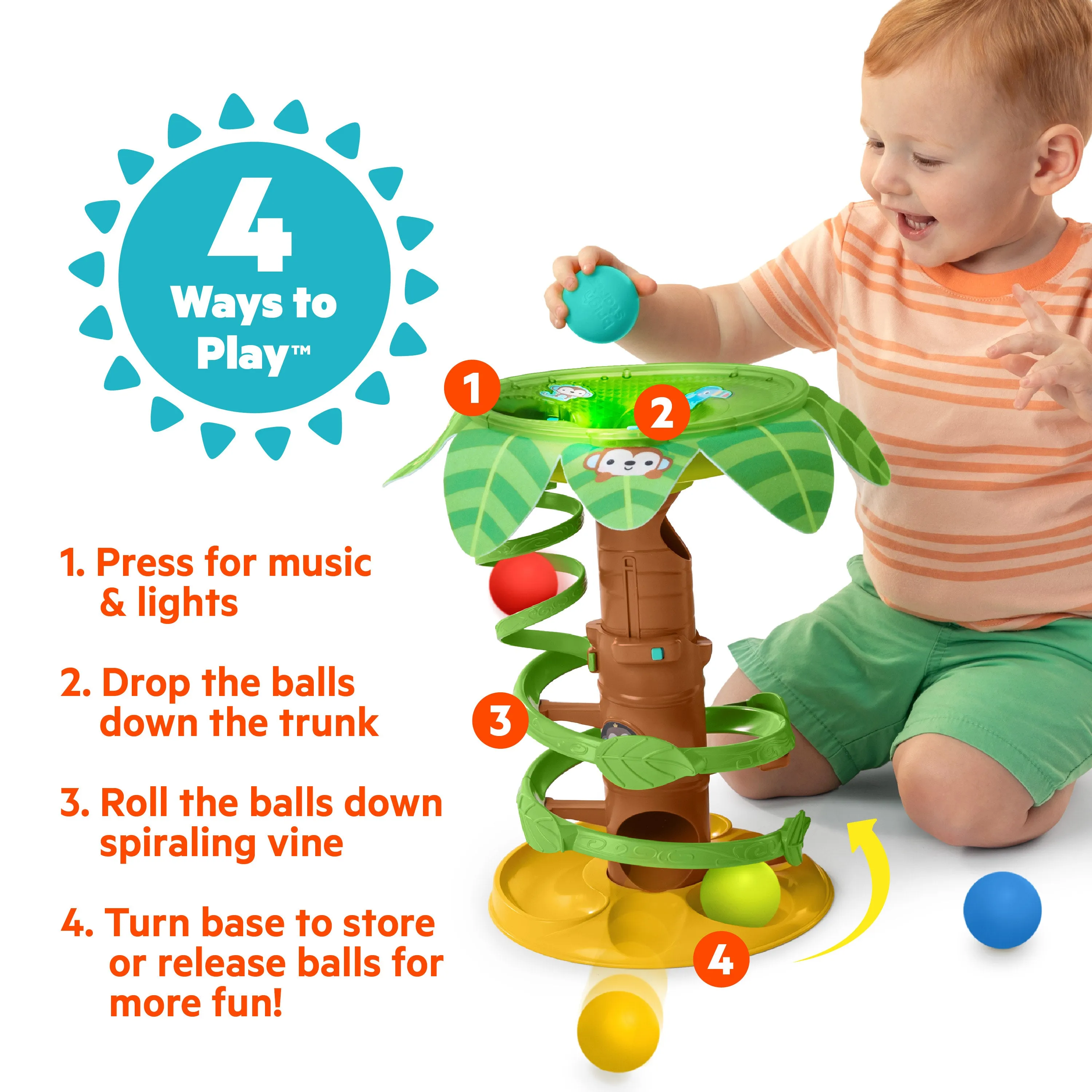 Tropical Twirl Ball Play Toy with Lights & Music