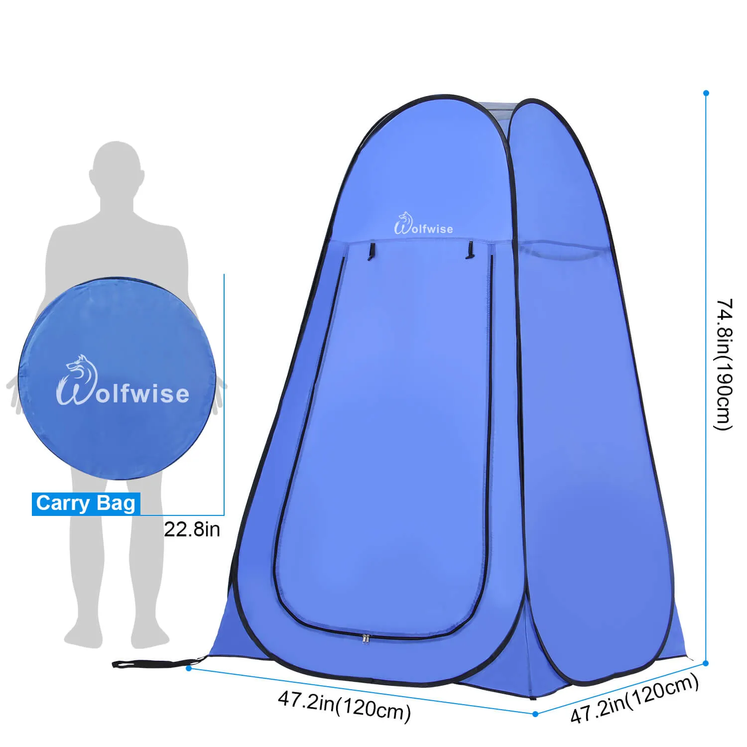 WolfWise Blazers A10 Pop up Privacy Tent Blue